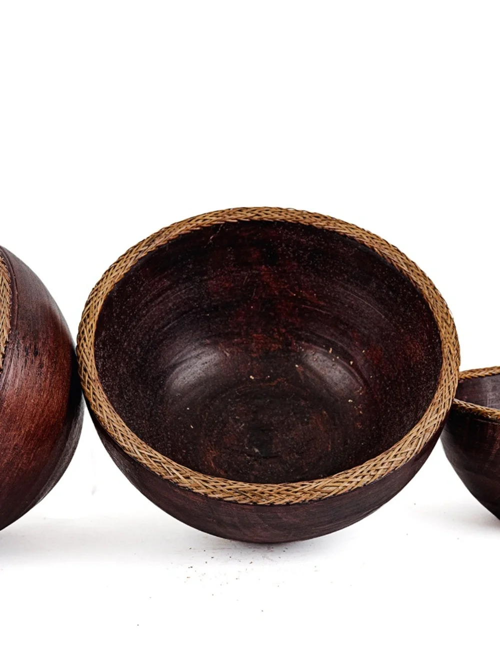 Vintage Indonesian Handmade Nesting Wooden Bowls